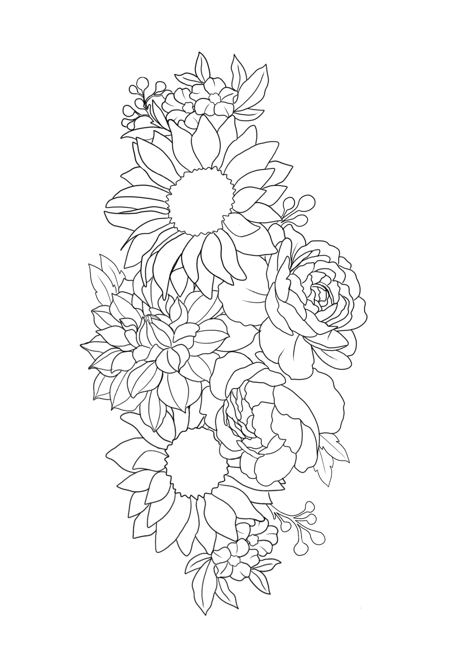 Sunflower Bouquet Template