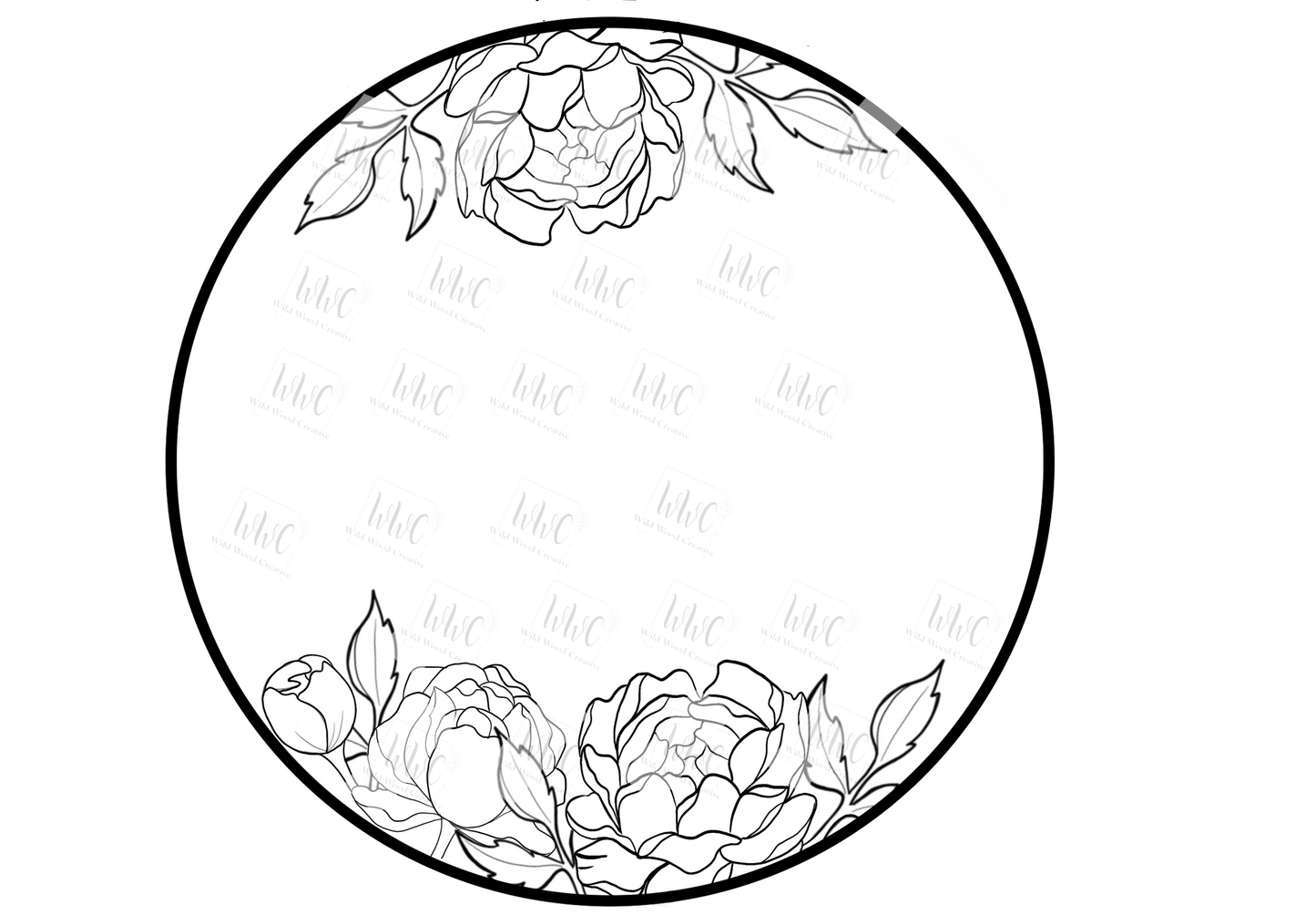 Peony Round Template