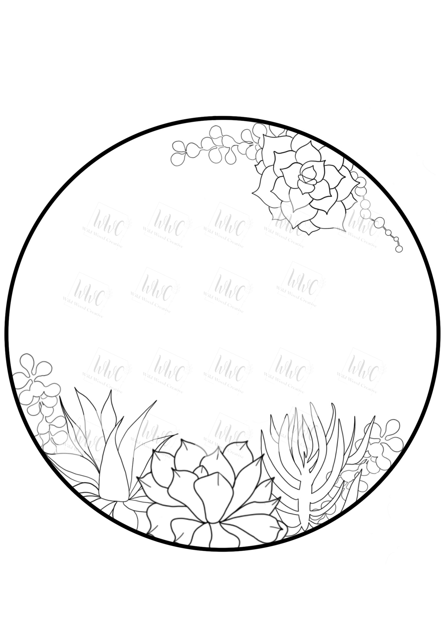 Succulent Round Template