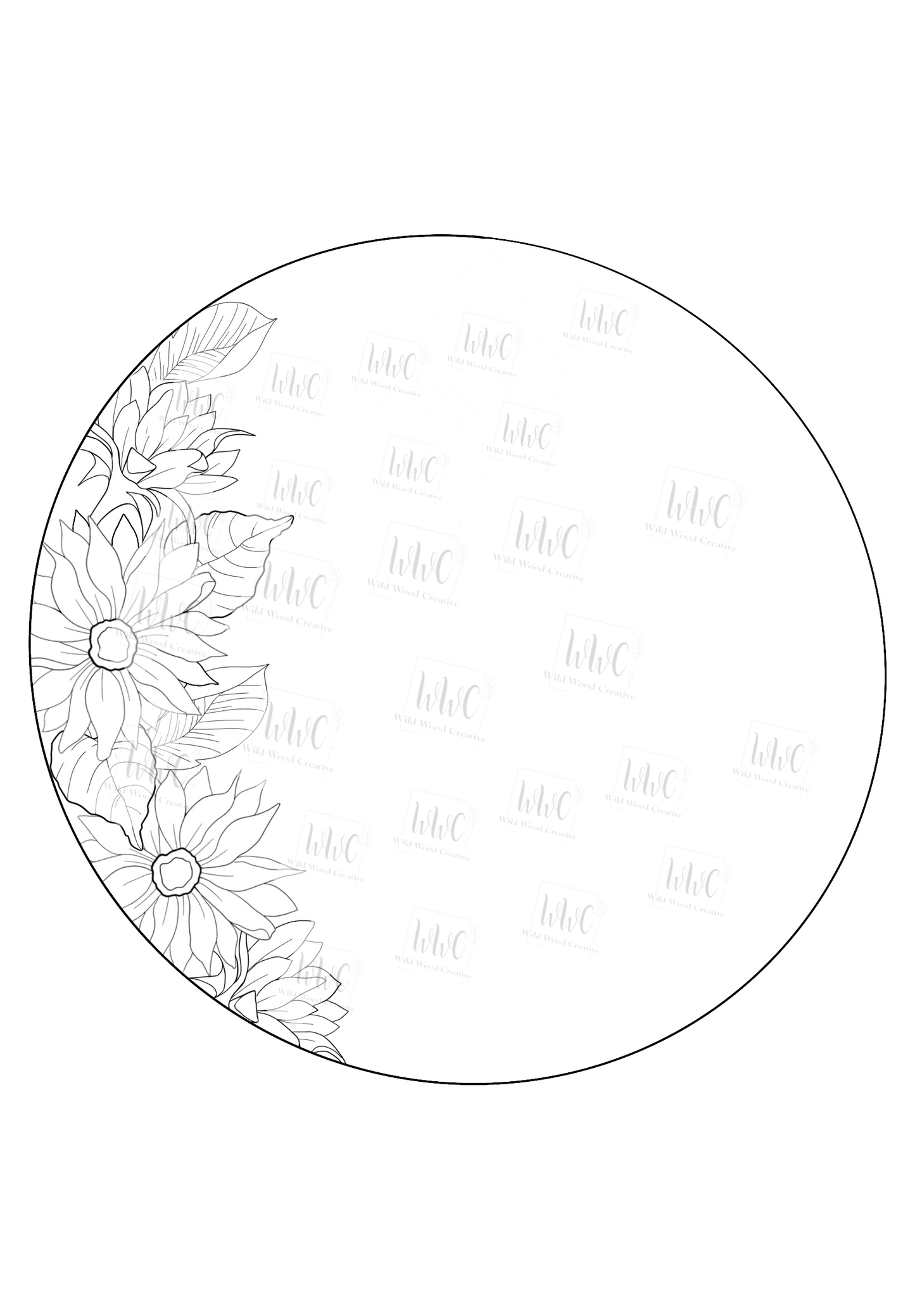 Sunflower Round Template