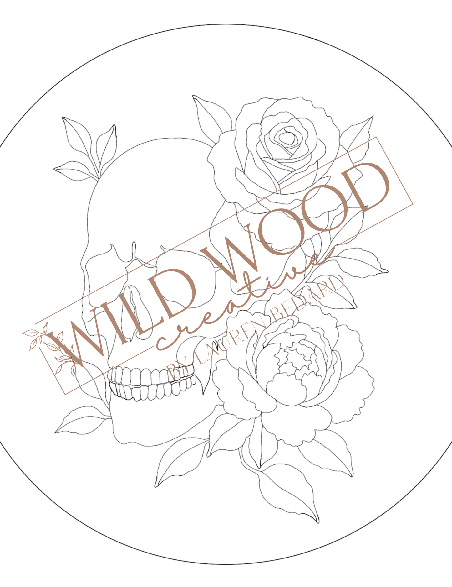 Floral Skull Template