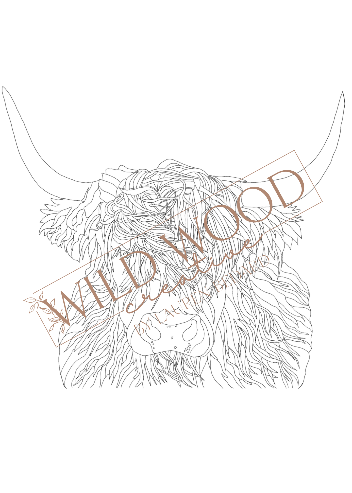 Highland Cow - Detailed Template