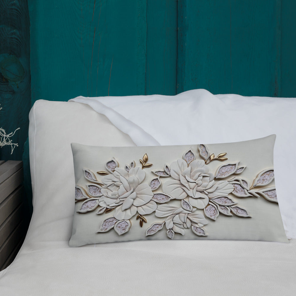 Auryn Lacey Peonies - Premium Pillow