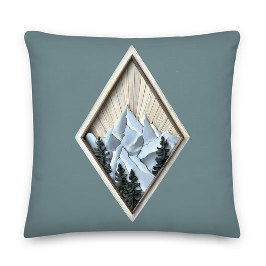 Voyageur - Wanderlust - Premium Throw Pillow (Grey)