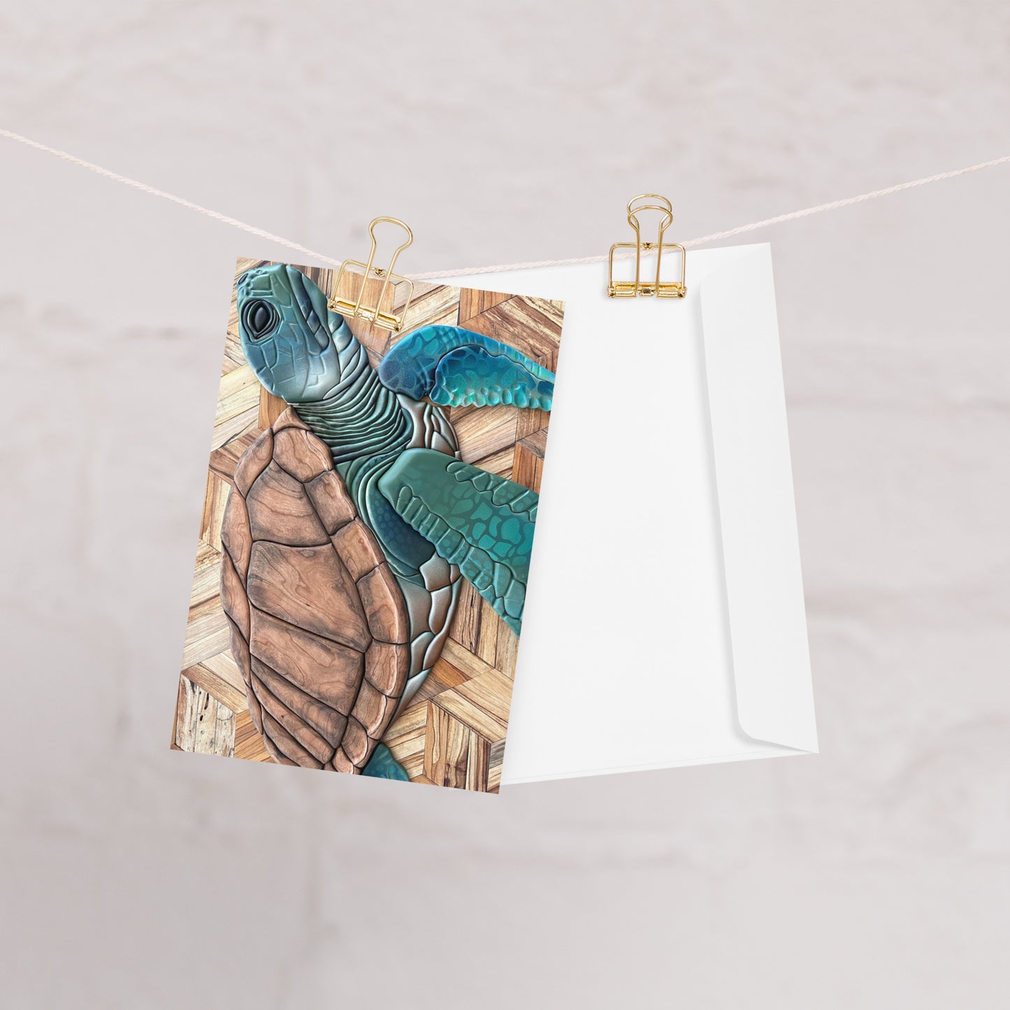 Coastline Sea Turtle Greeting card