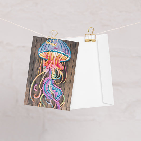 Coastline Psychedelic Jellyfish Greeting card