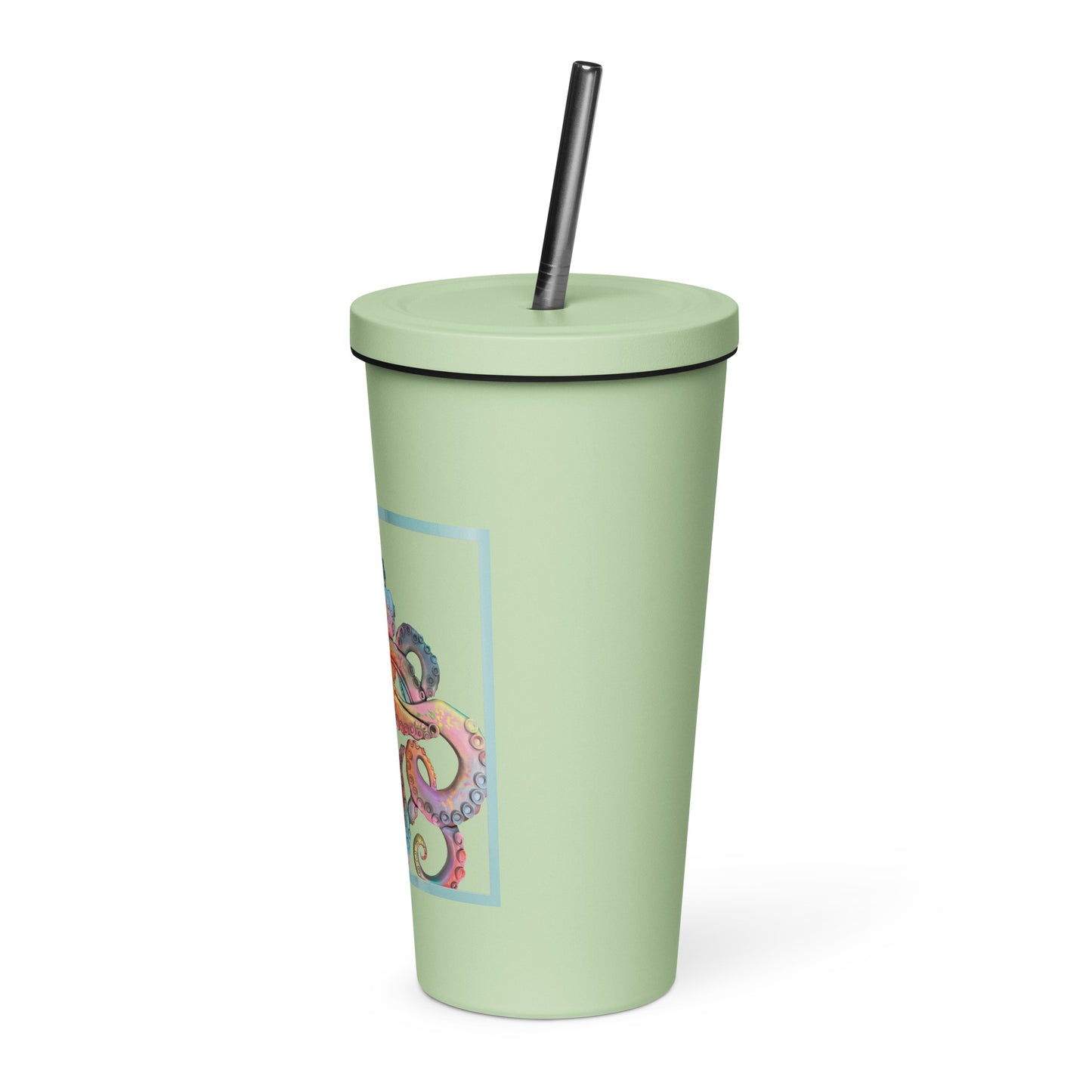 Coastline - Whimsical Octopus Insulated tumbler with a straw