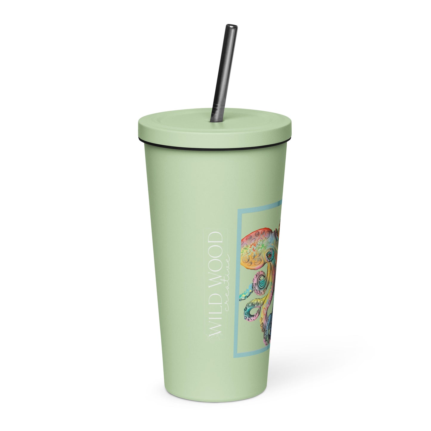 Coastline - Whimsical Octopus Insulated tumbler with a straw