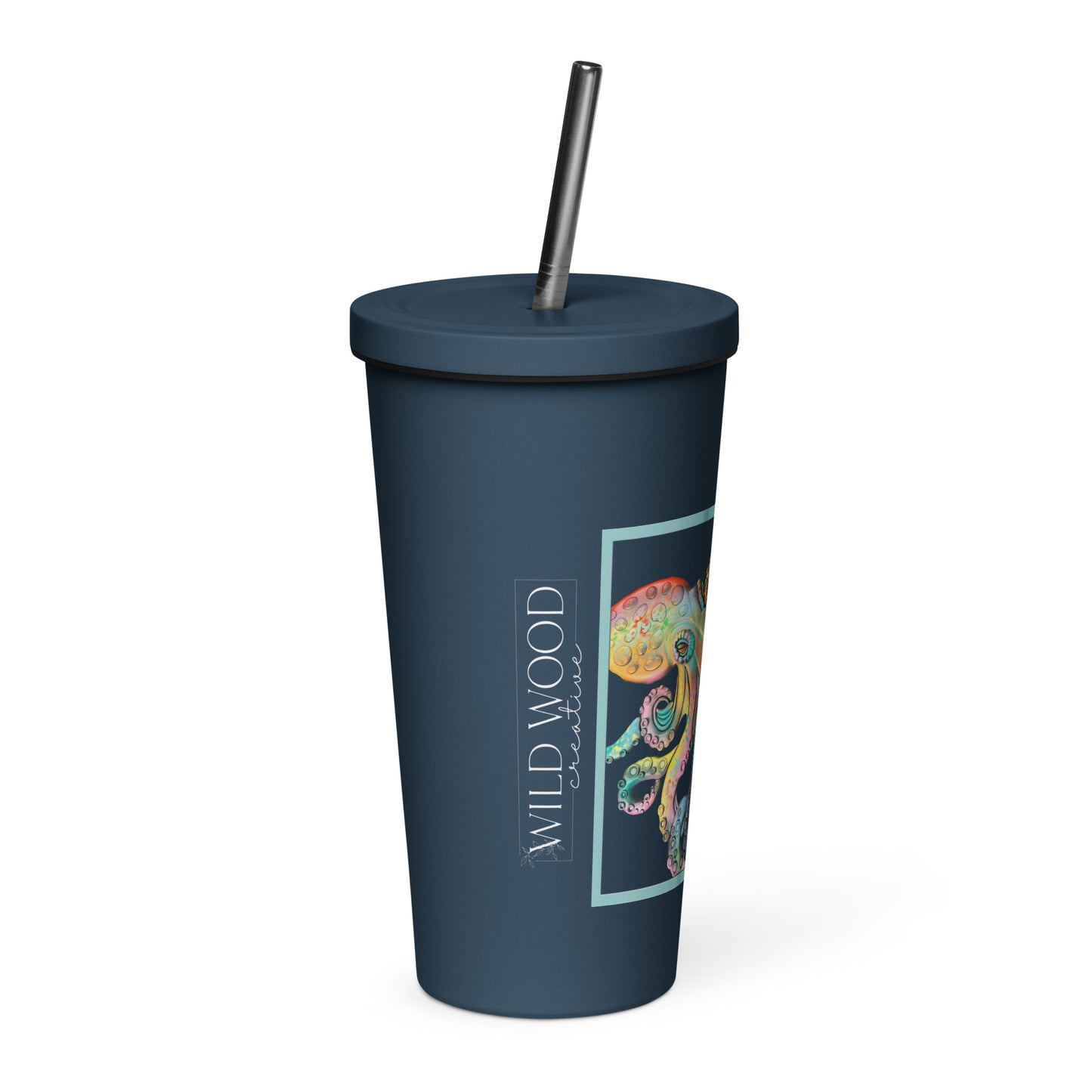 Coastline - Whimsical Octopus Insulated tumbler with a straw