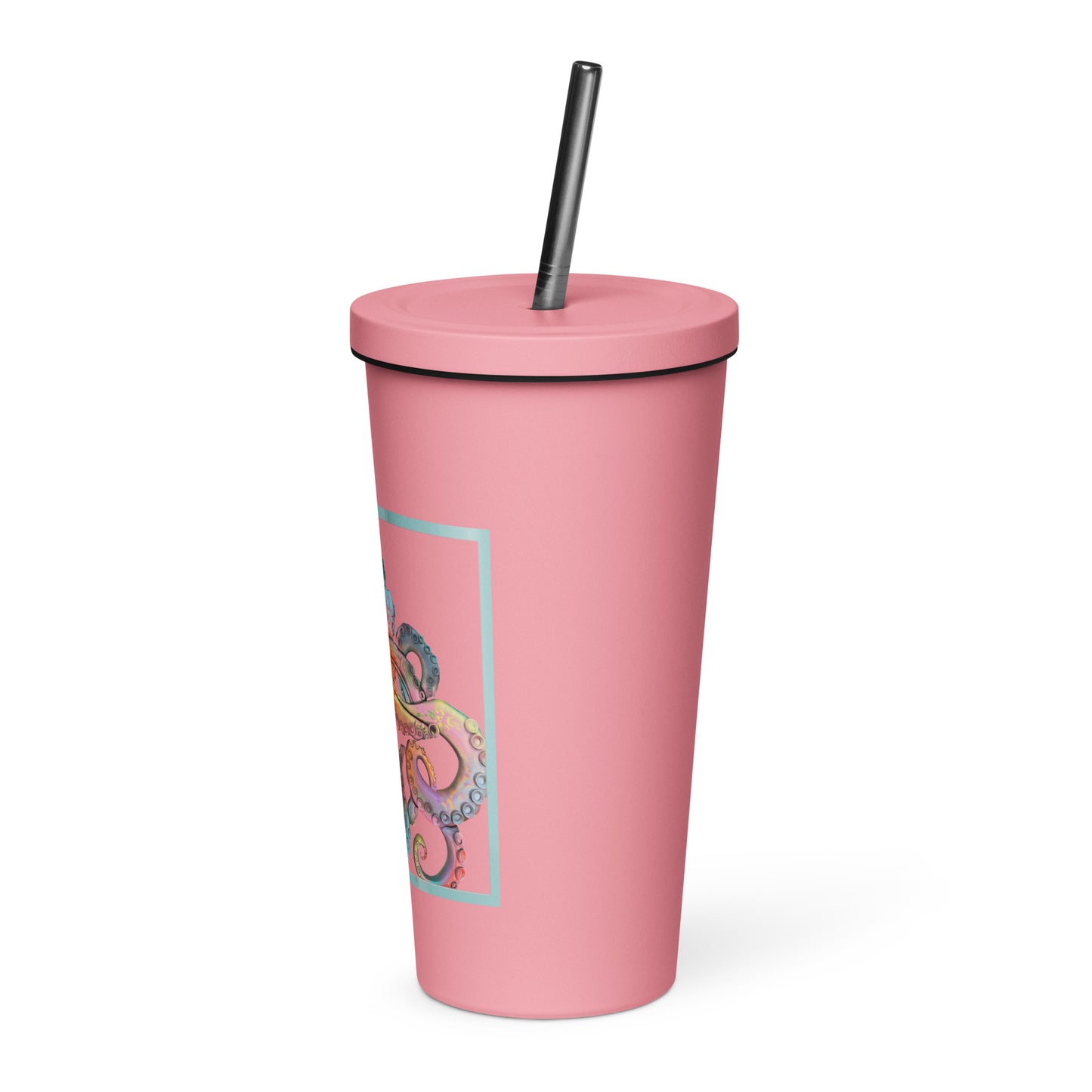 Coastline - Whimsical Octopus Insulated tumbler with a straw