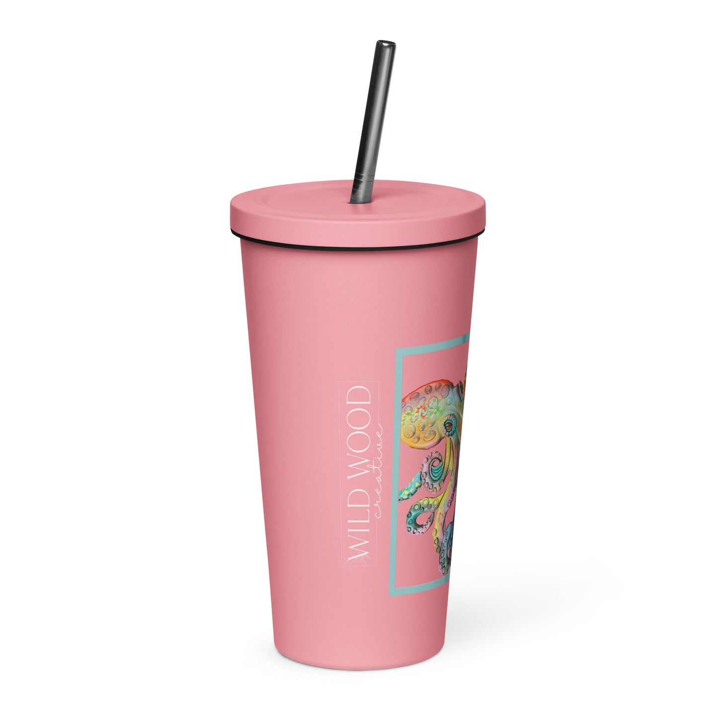 Coastline - Whimsical Octopus Insulated tumbler with a straw