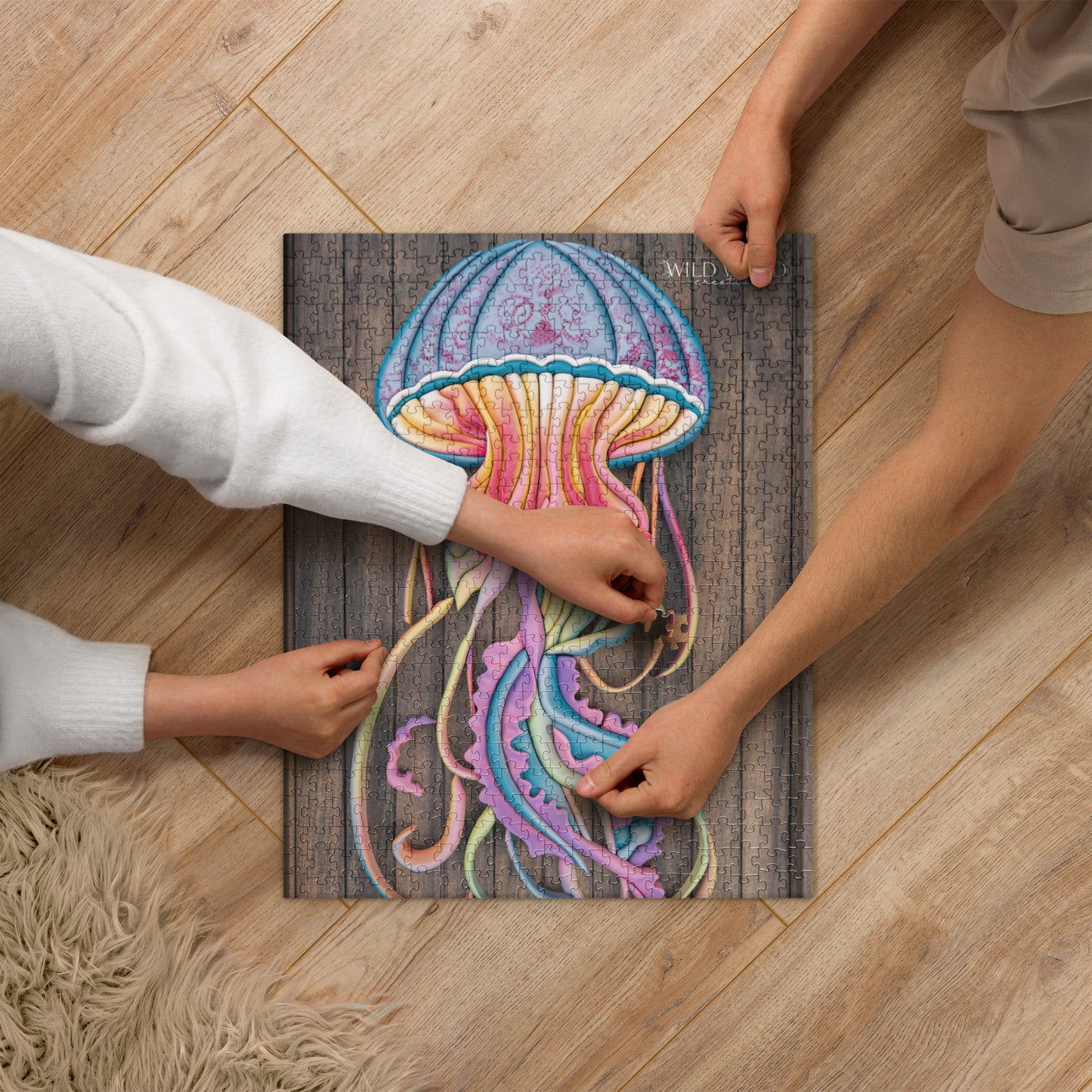 Coastline Psychedelic Jellyfish Jigsaw Puzzle