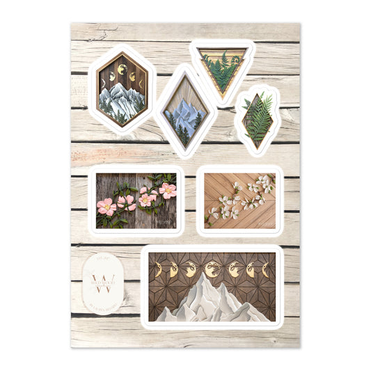 Voyageur - Mountains Ferns + Floral - Sticker Sheet