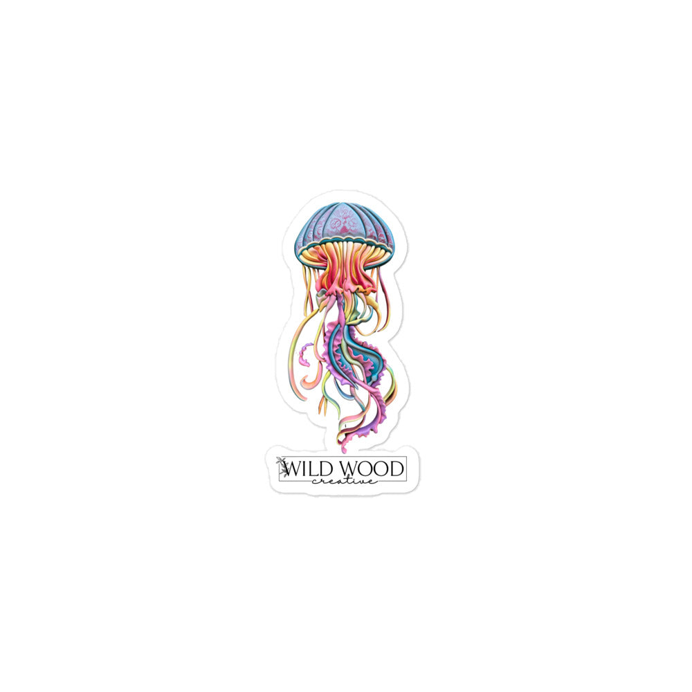 Coastline - Psychedelic Jellyfish Bubble-free stickers