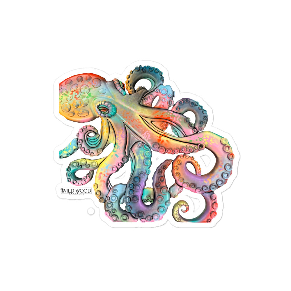 Coastline - Whimsical Octopus Bubble-free stickers