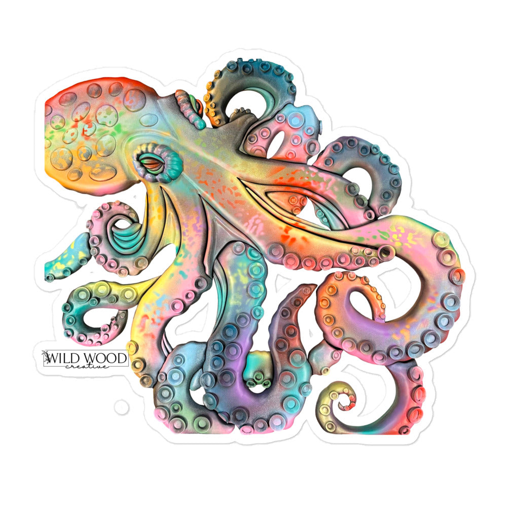 Coastline - Whimsical Octopus Bubble-free stickers