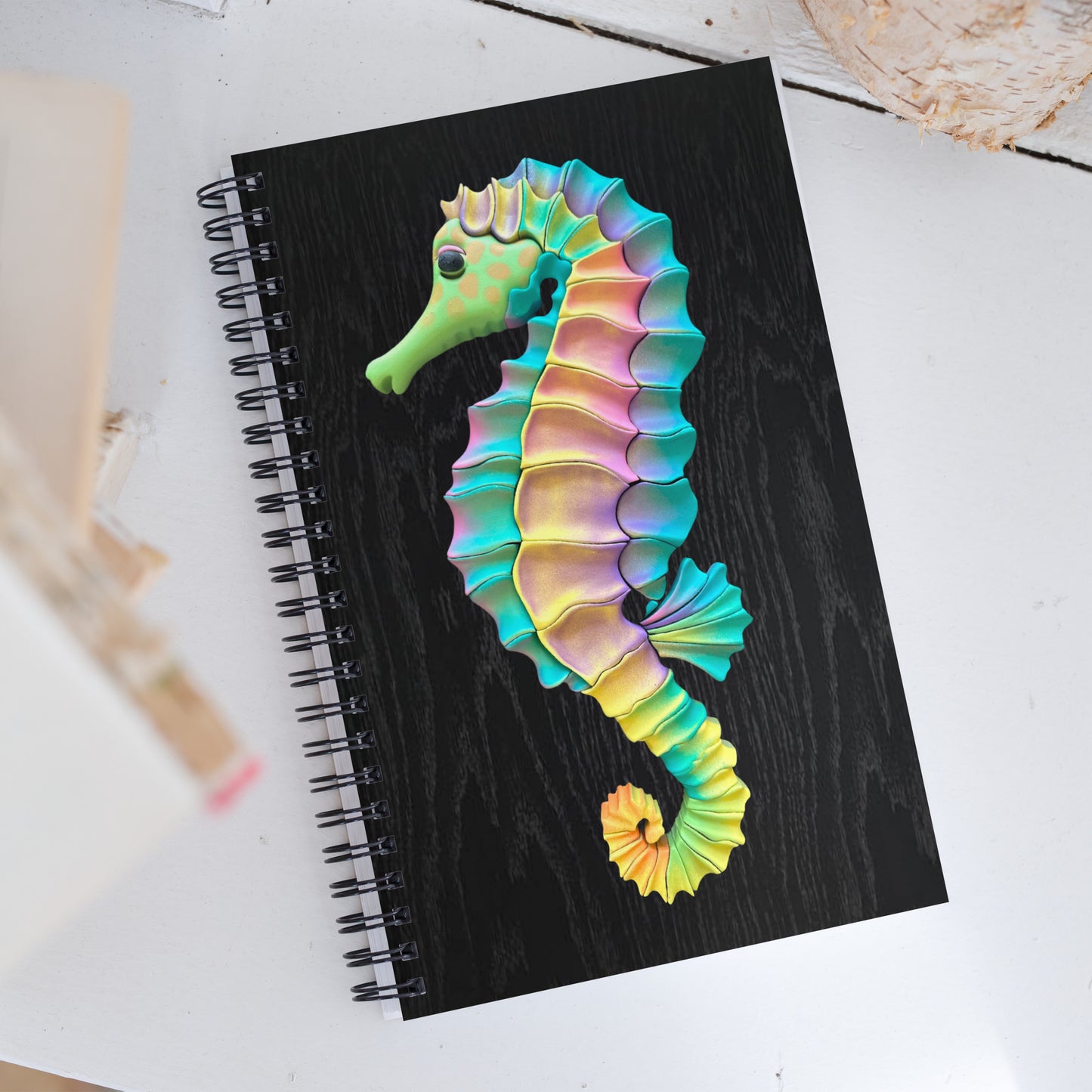 Coastline - Vibrant Seahorse Spiral notebook