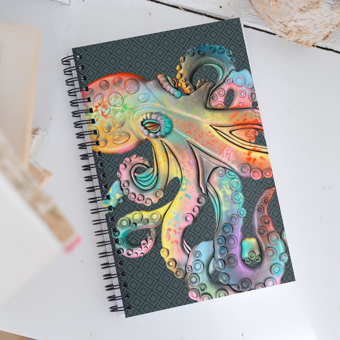 Coastline - Whimsical Octopus Spiral notebook