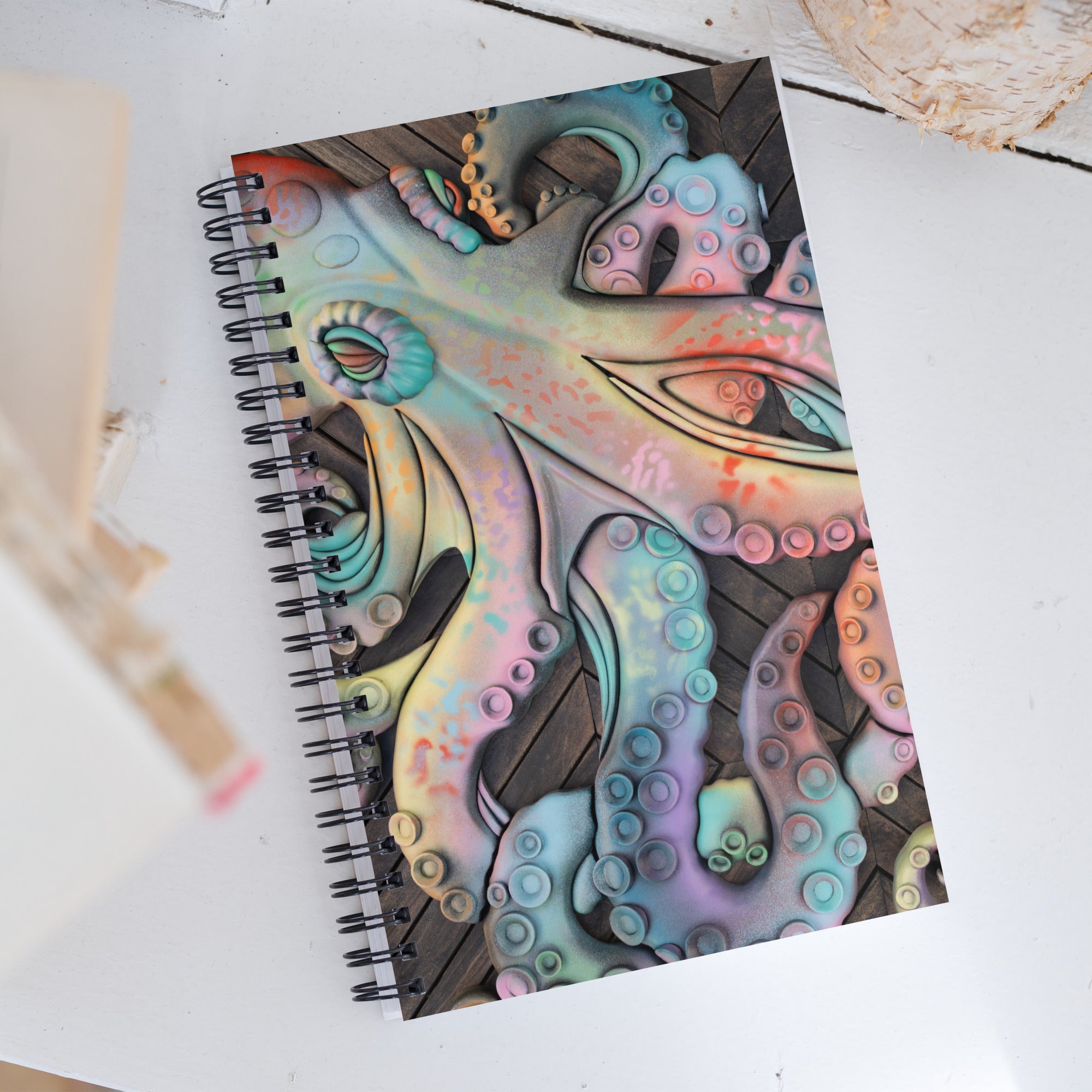 Whimsy Notebook Deco Coastline - Whimsical Octopus Spiral notebook โ Wild Wood Creative