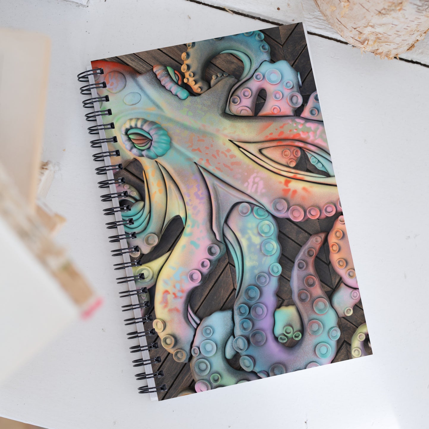 Coastline - Whimsical Octopus Spiral notebook