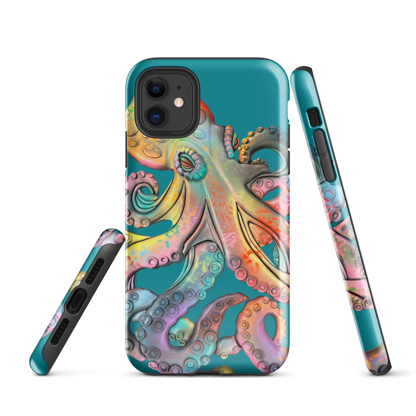 Coastline Rainbow Octopus Tough Case for iPhone®