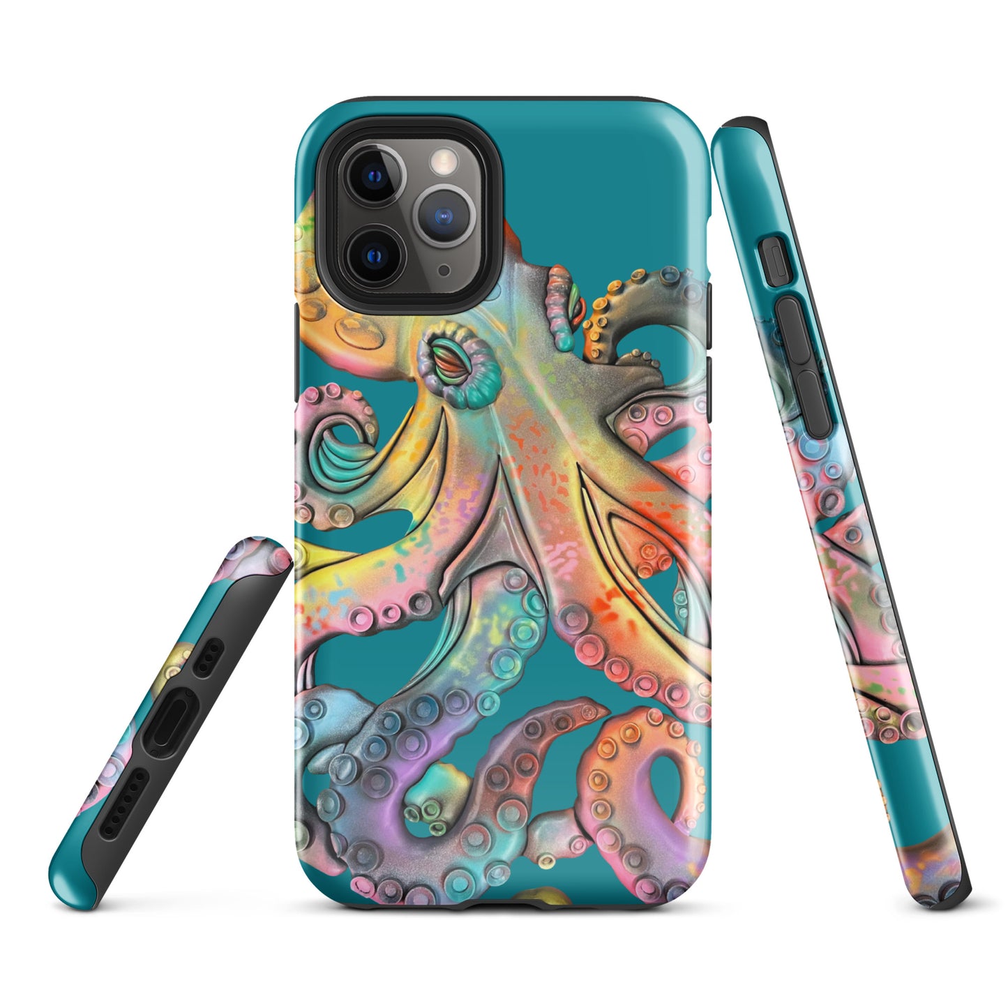 Coastline Rainbow Octopus Tough Case for iPhone®