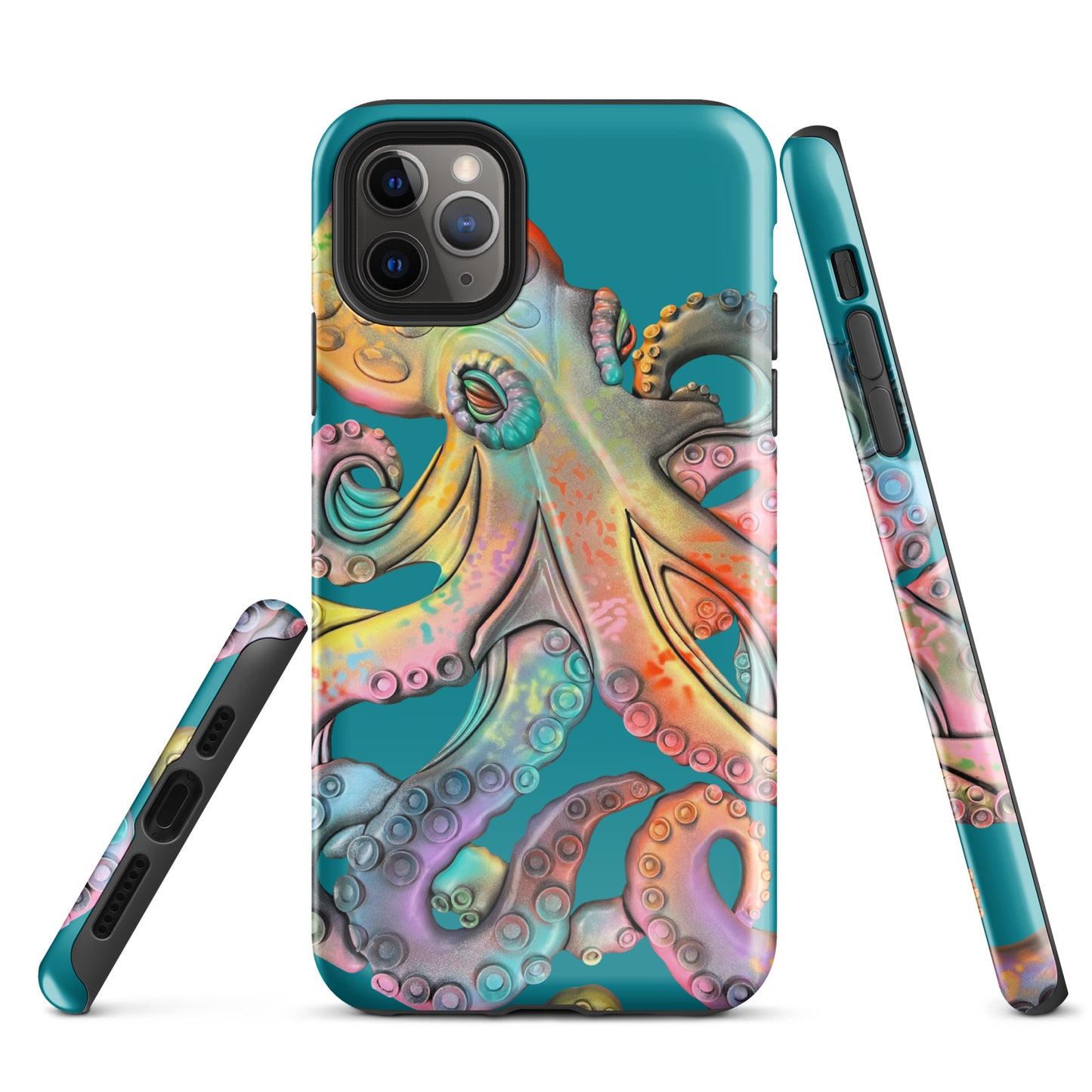 Coastline Rainbow Octopus Tough Case for iPhone®