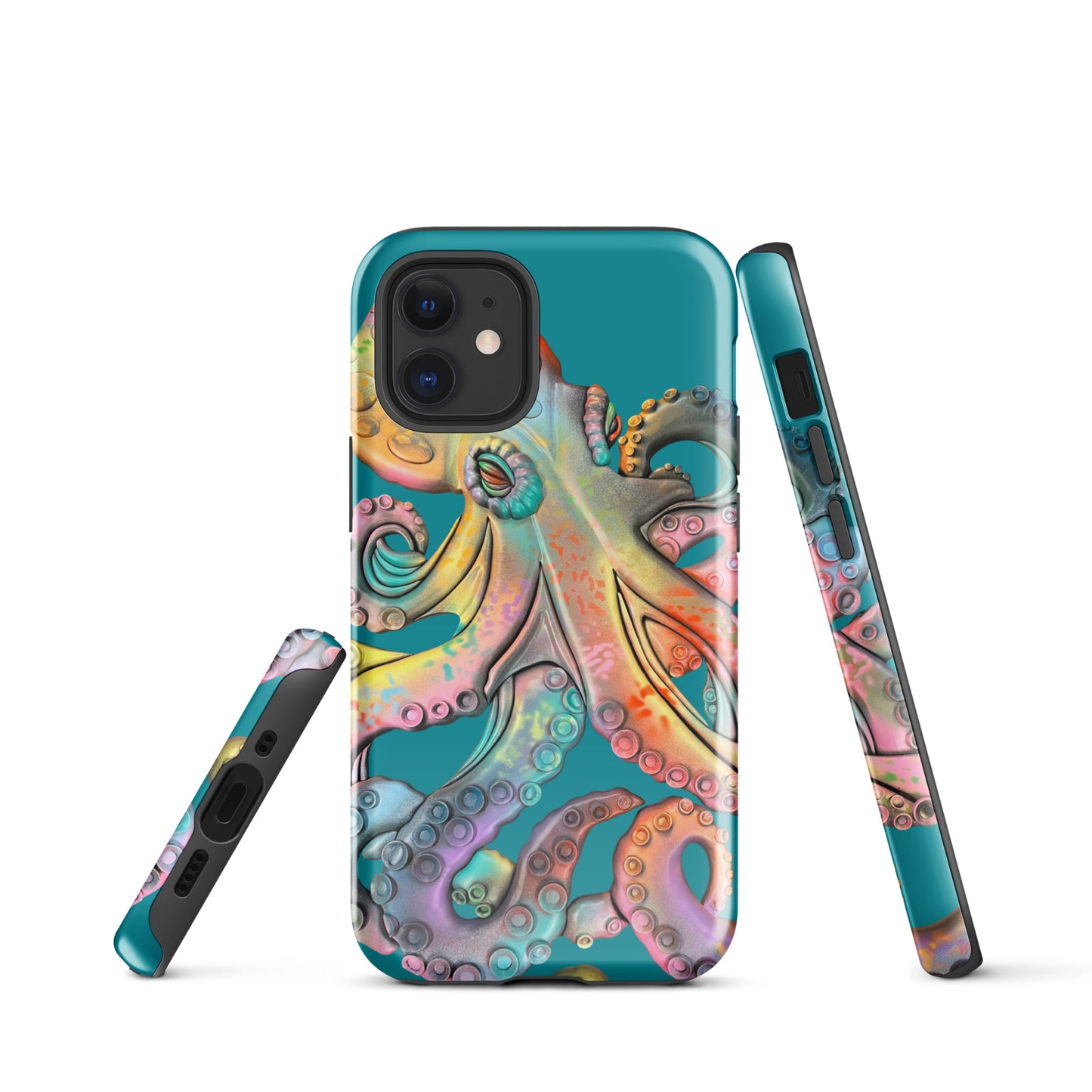 Coastline Rainbow Octopus Tough Case for iPhone®