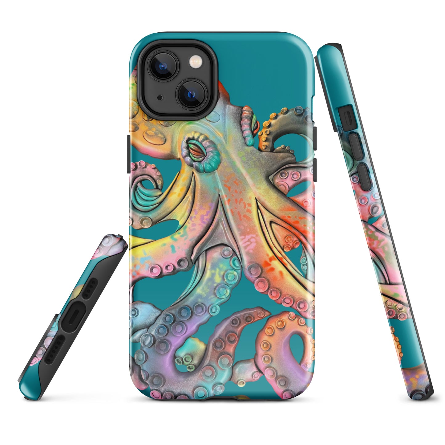 Coastline Rainbow Octopus Tough Case for iPhone®