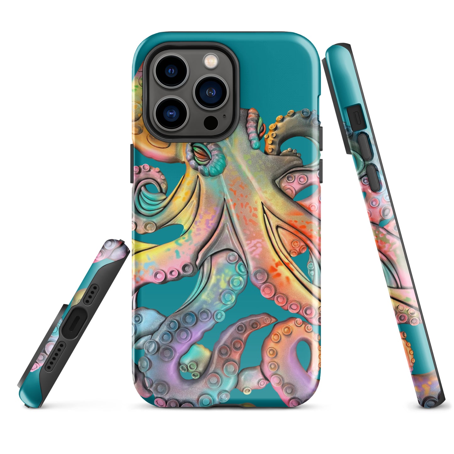 Coastline Rainbow Octopus Tough Case for iPhone®