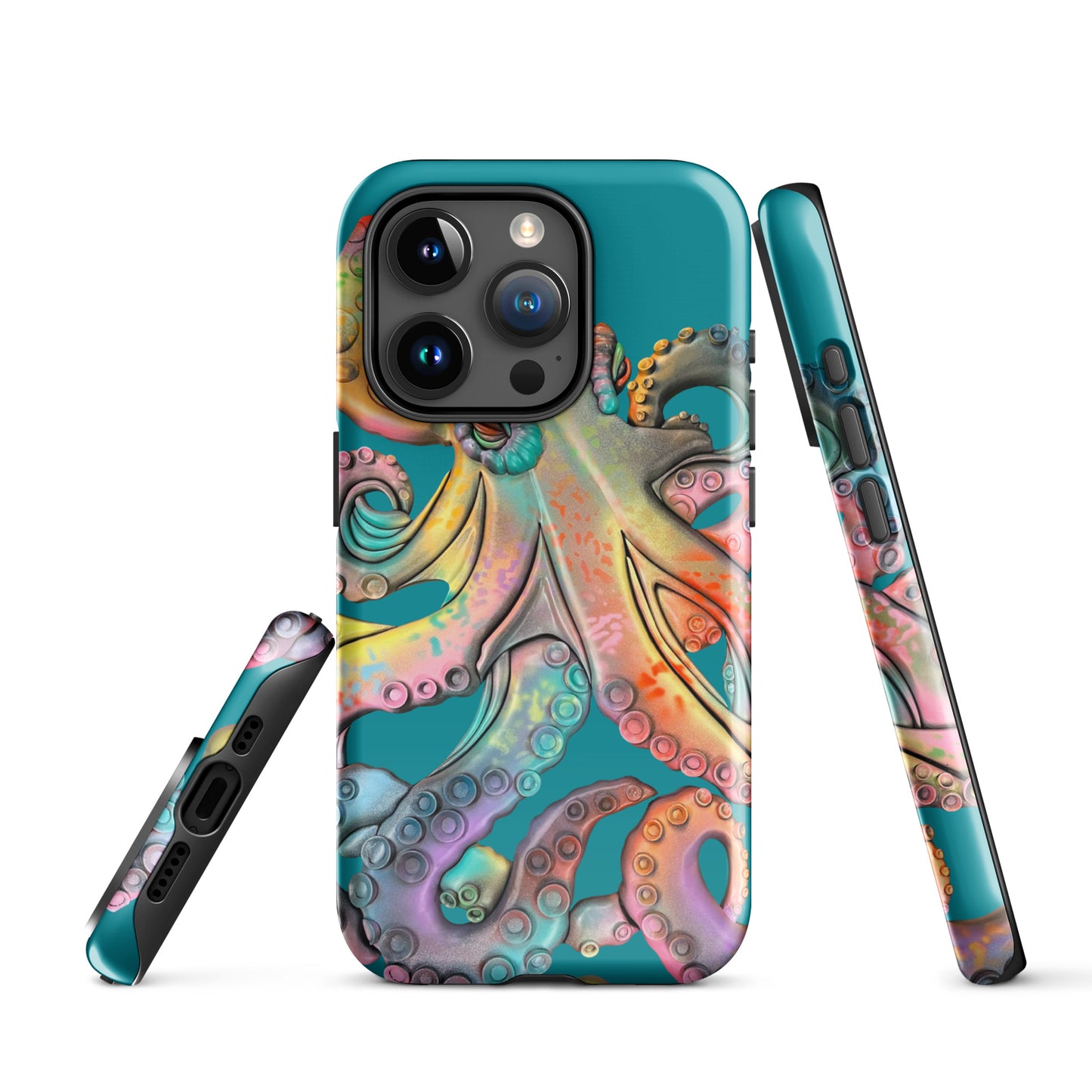 Coastline Rainbow Octopus Tough Case for iPhone®