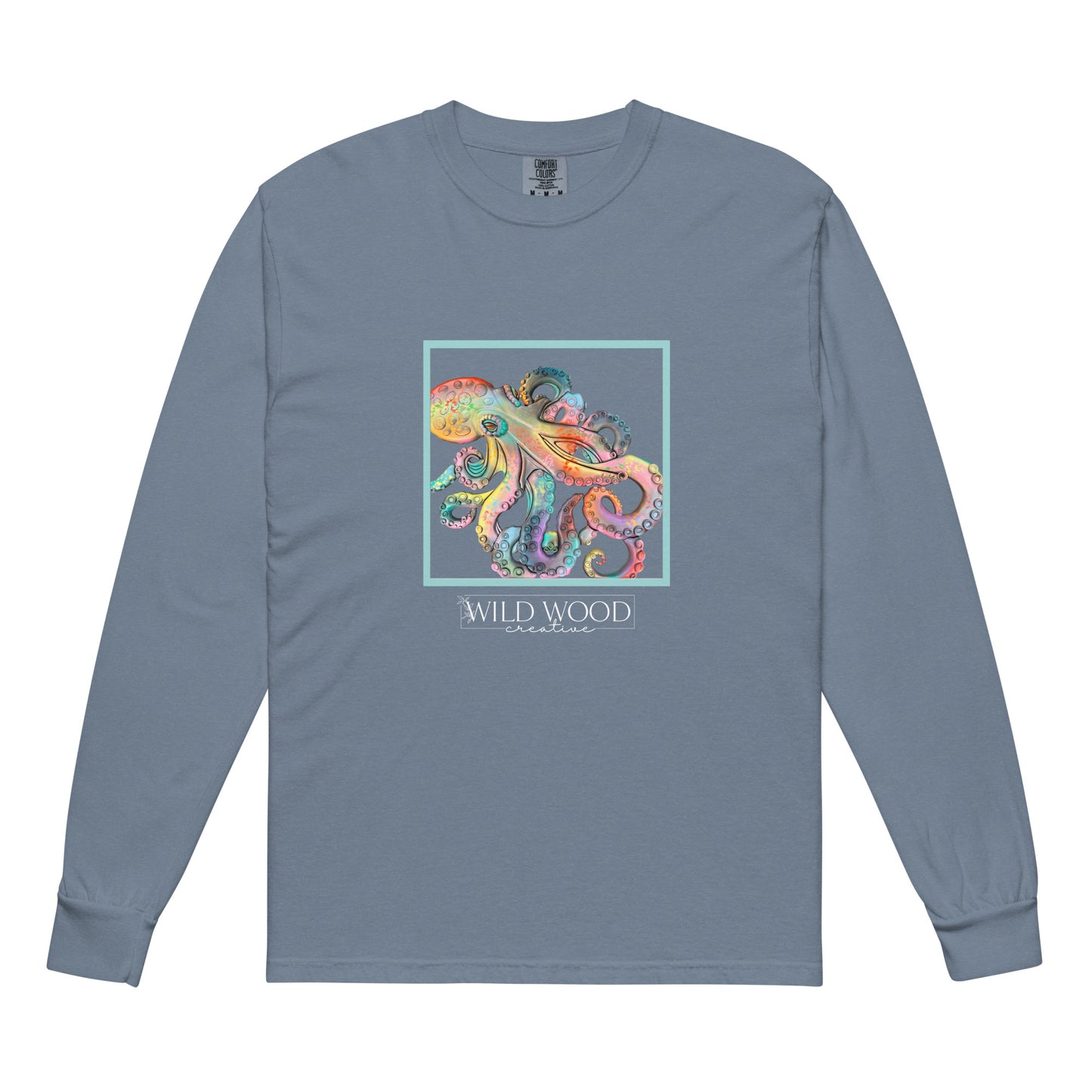 Coastline - Whimsical Octopus Garment-dyed heavyweight long-sleeve shirt