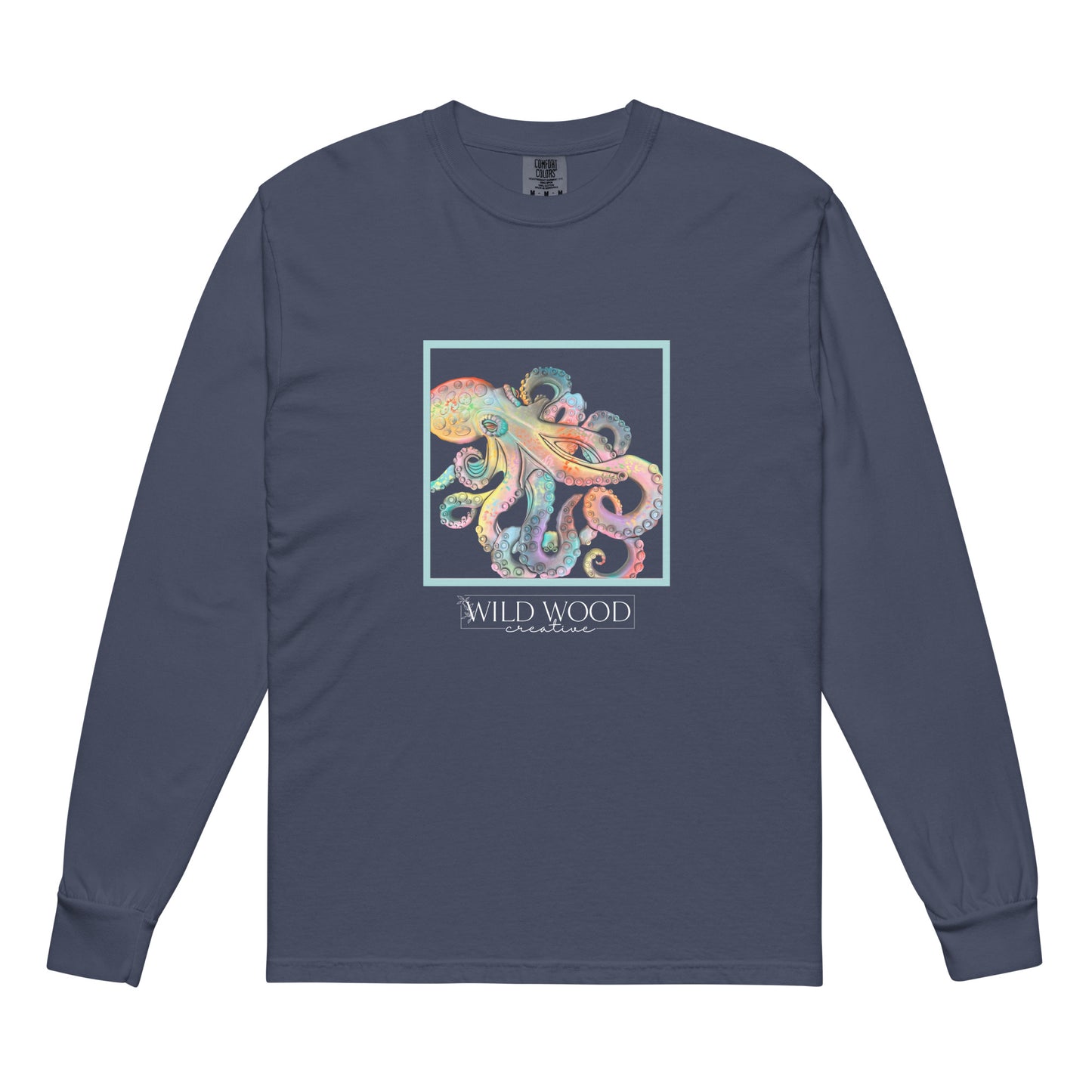 Coastline - Whimsical Octopus Garment-dyed heavyweight long-sleeve shirt