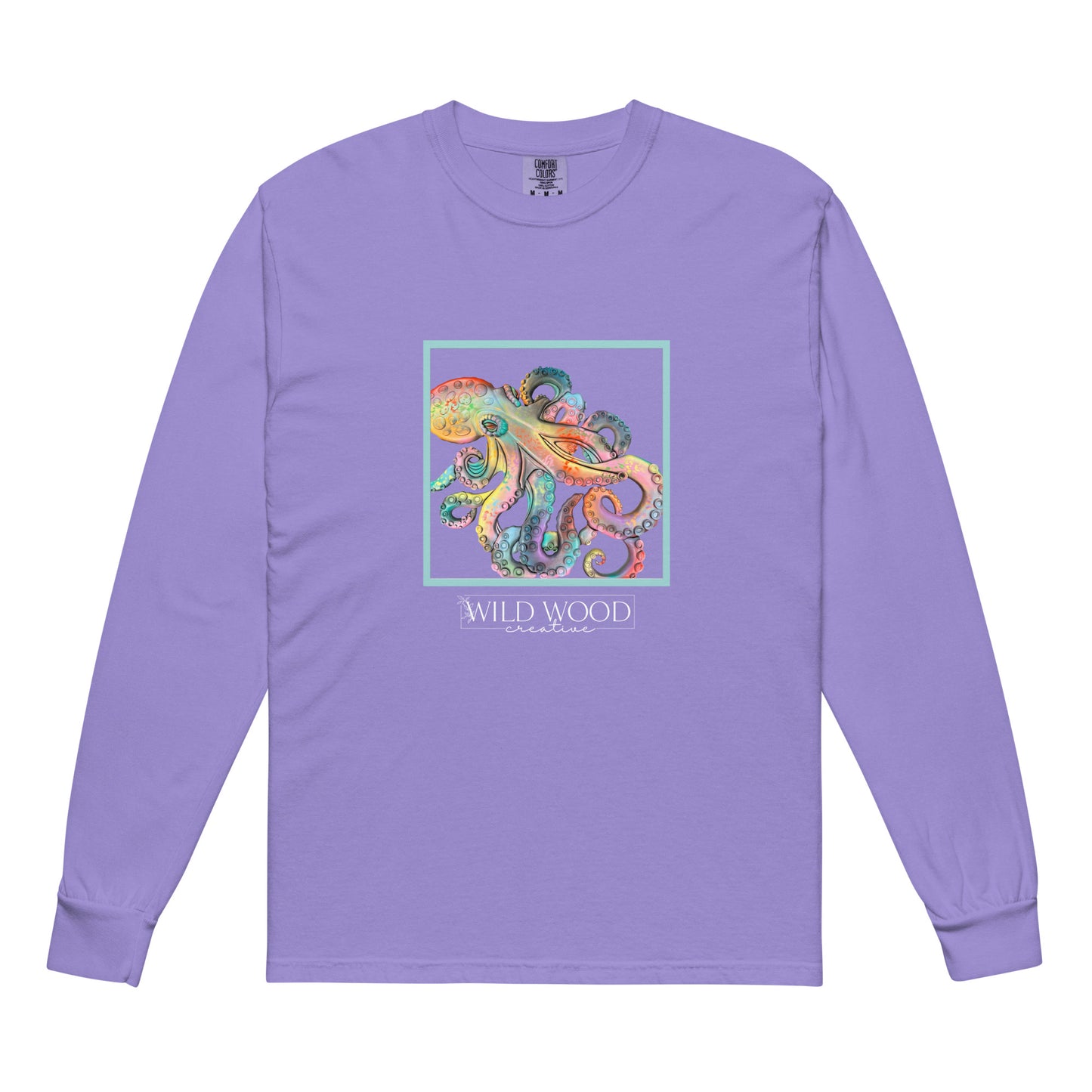 Coastline - Whimsical Octopus Garment-dyed heavyweight long-sleeve shirt