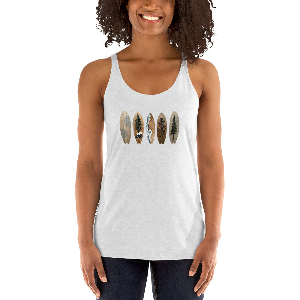 Voyageur - Surfboard Women's Racerback Tank