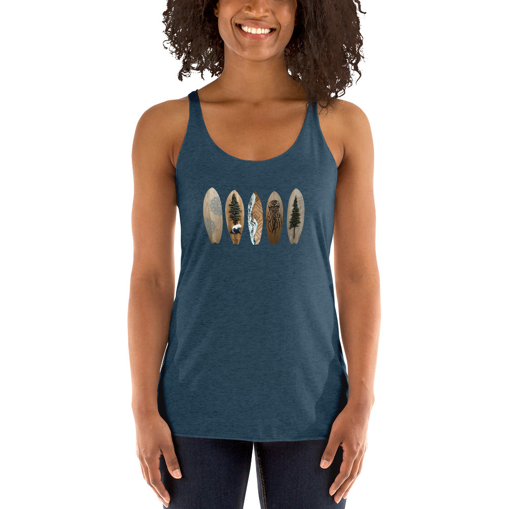 Voyageur - Surfboard Women's Racerback Tank