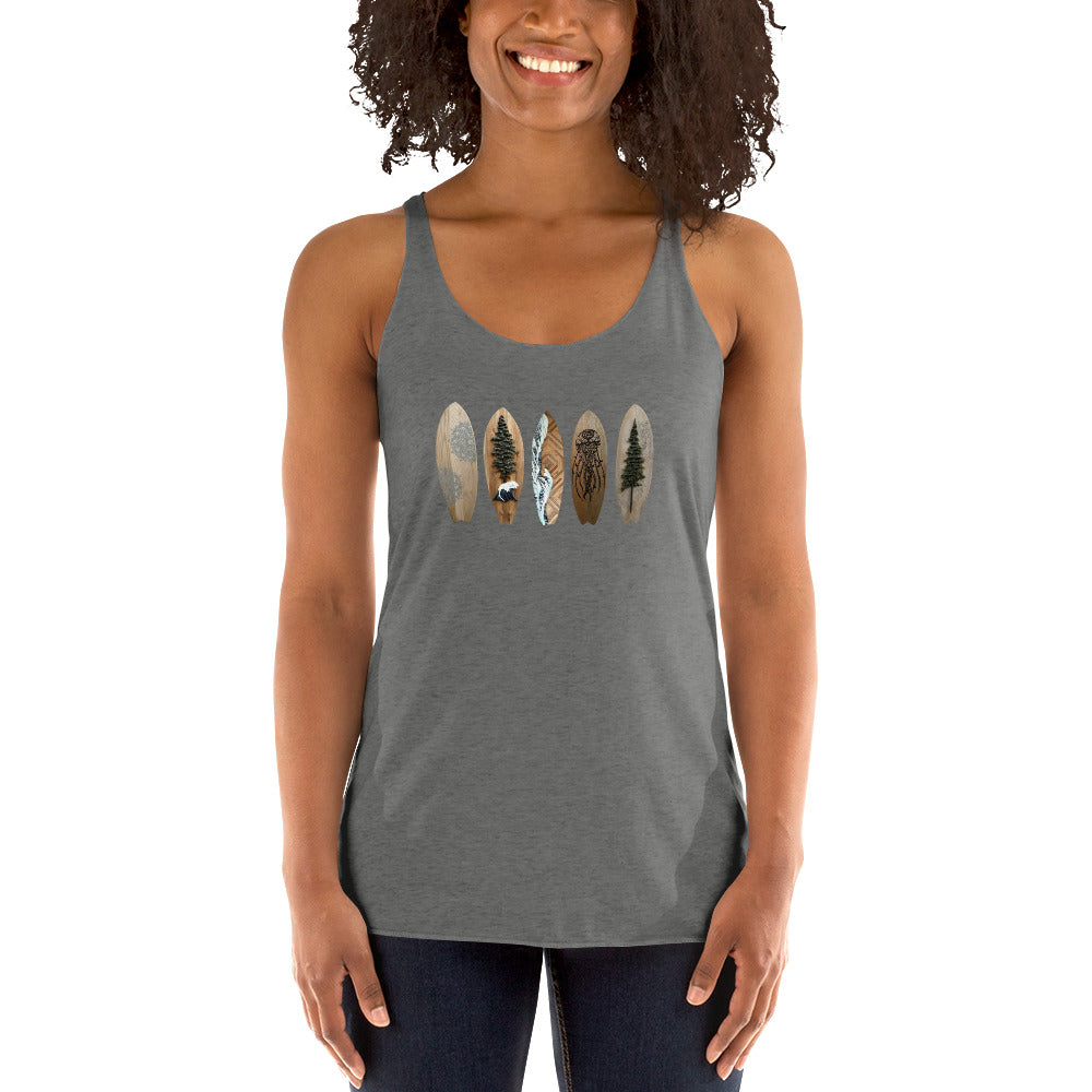 Voyageur - Surfboard Women's Racerback Tank