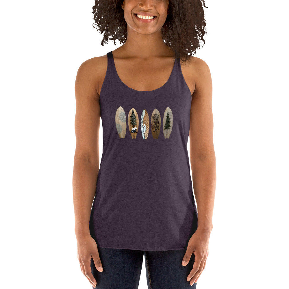 Voyageur - Surfboard Women's Racerback Tank