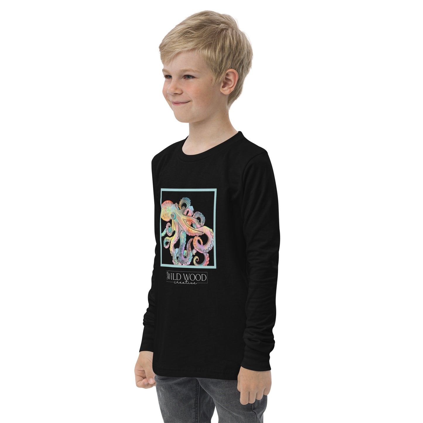 Coastline - Whimsical Octopus Youth Long Sleeve Tee