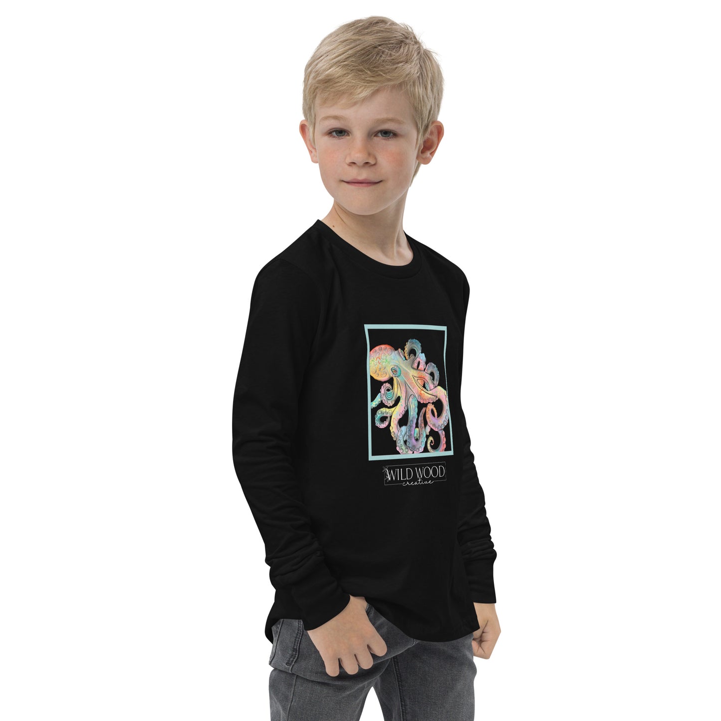 Coastline - Whimsical Octopus Youth Long Sleeve Tee