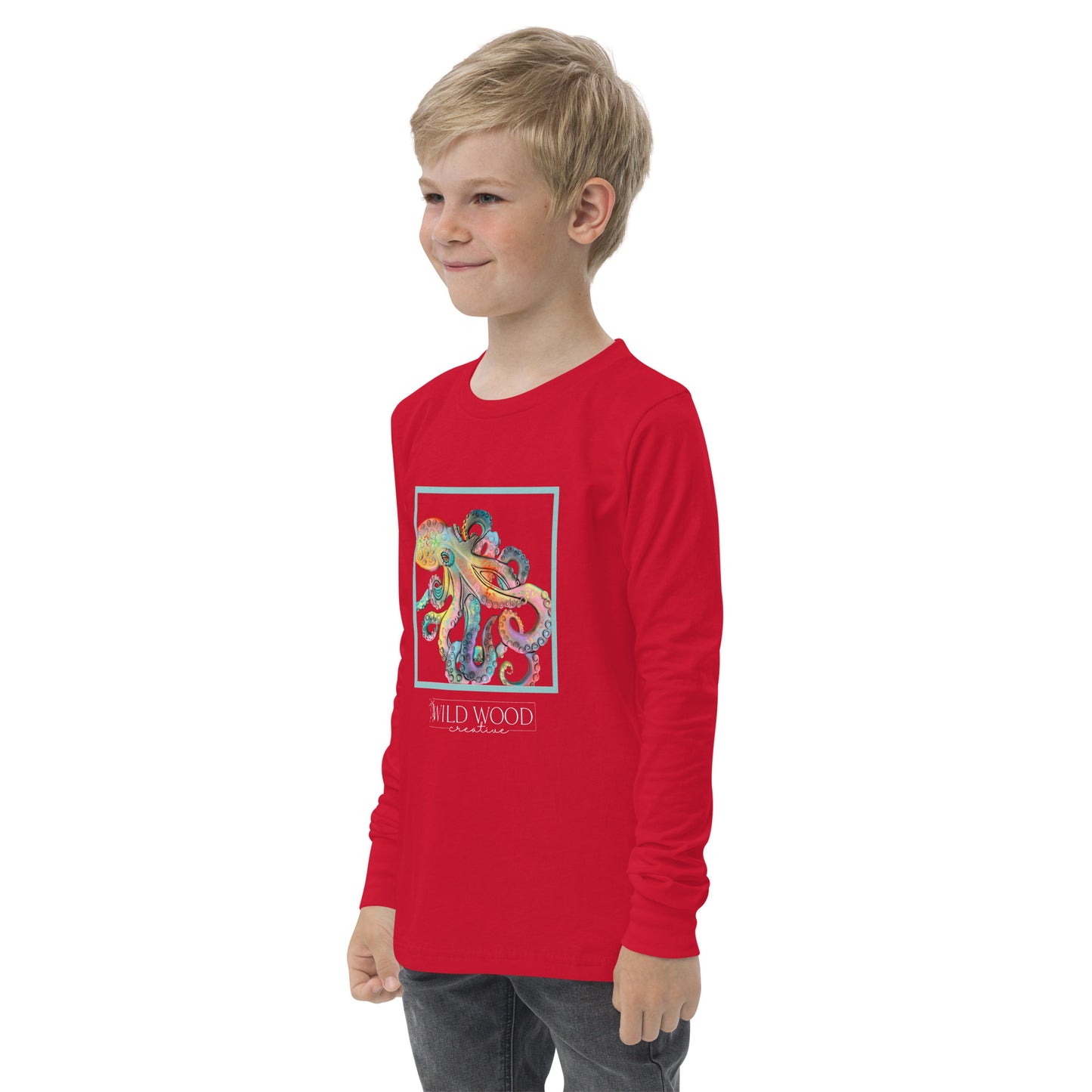 Coastline - Whimsical Octopus Youth Long Sleeve Tee