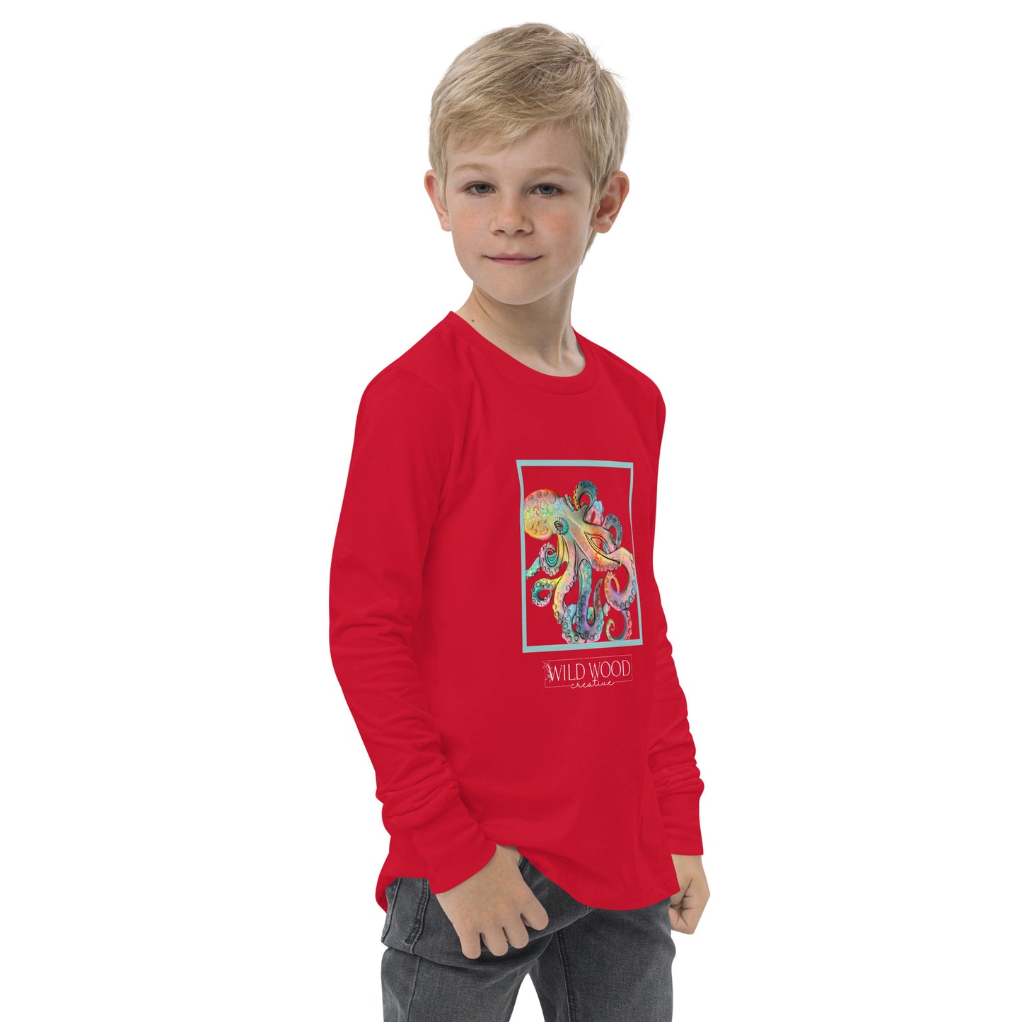 Coastline - Whimsical Octopus Youth Long Sleeve Tee