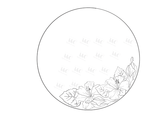 Hibiscus Round Template