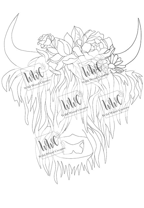 Highland Cow Template Wild Wood Creative