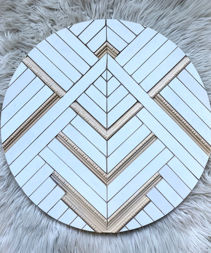 Blanca - White Oak Round Mosaic