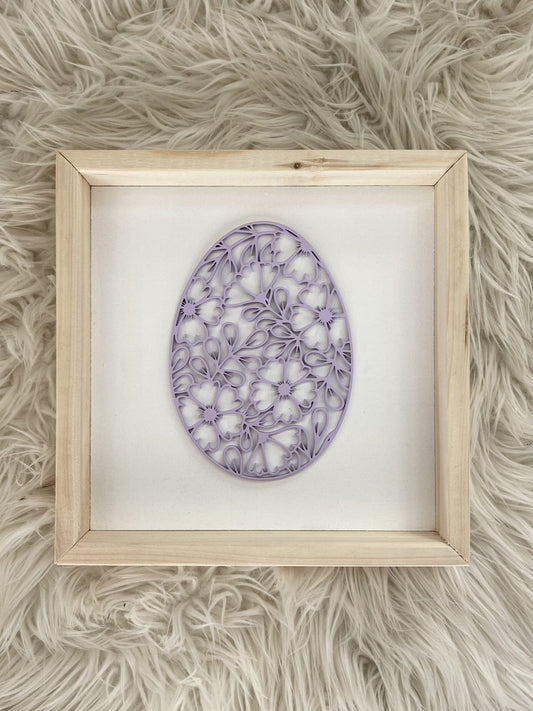 Mini Egg ~ Framed Easter Decor ~ Purple