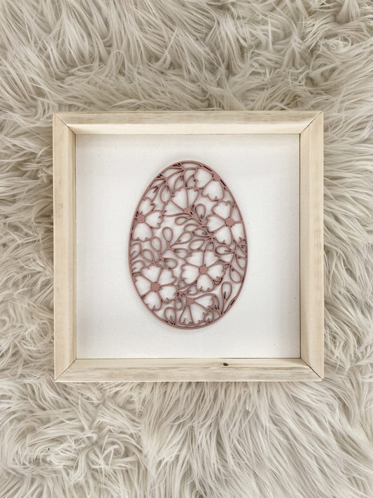 Mini Egg ~ Framed Easter Decor ~ Mauve