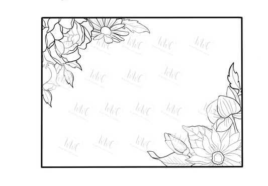 Mixed Floral Rectangle Template