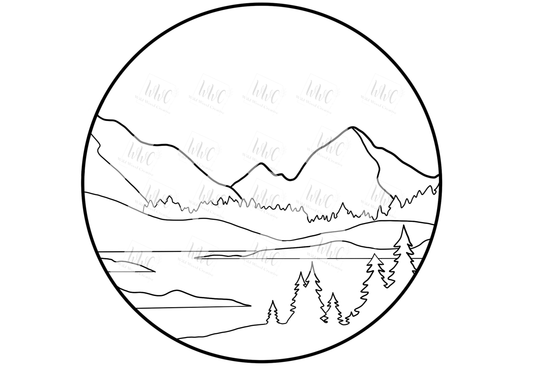 Mountains And Trees Template