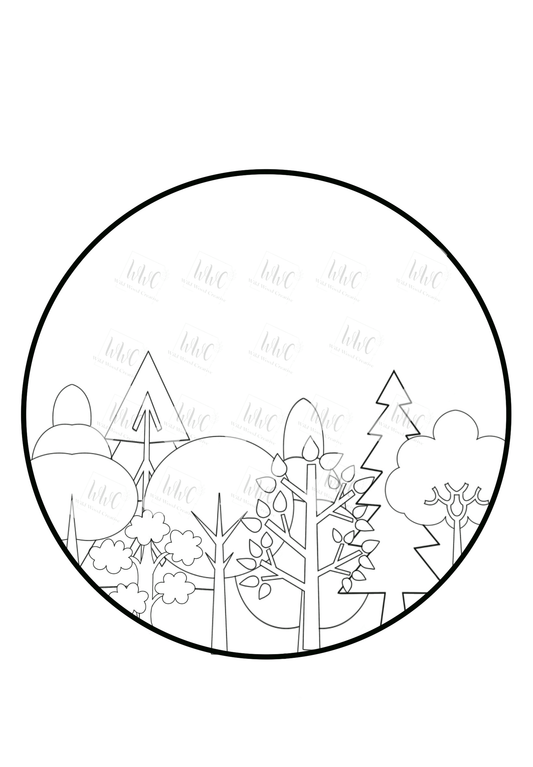 Trees Round Template